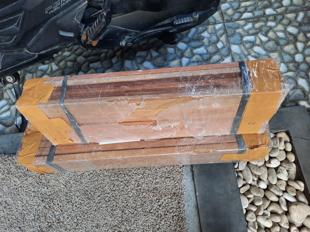 Lantai Kayu Taman Tutup Chamber Kolam Ikan Koi Decking Bengkirai Uk 2x9x60 Cm Non Ulin Merbau