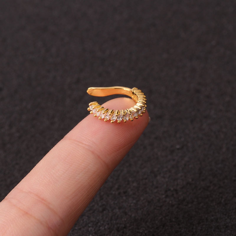 1Pc 10mm Fake Piercing Jewelry Adjustable Helix Cartilage Conch Cz Ear Cuff No Piercing Conch Cuff Earring