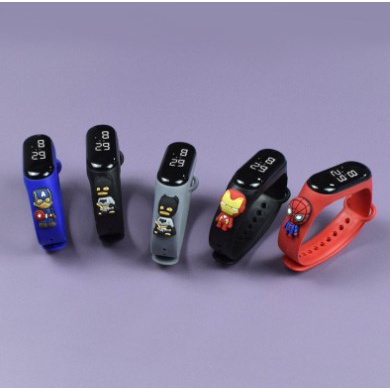 Jam Tangan Elektronik Tahan Air Motif Kartun Anak Laki-laki Perempuan LED Minimalis Gelang