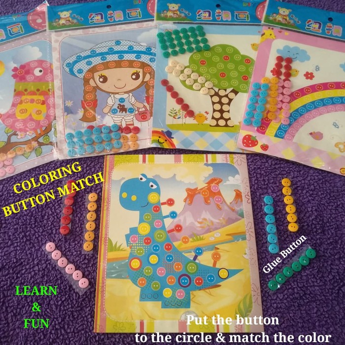 DIY PUZZLE KANCING BUTTON STICKER - MAINAN EDUKASI ANAK TK SD PAUD