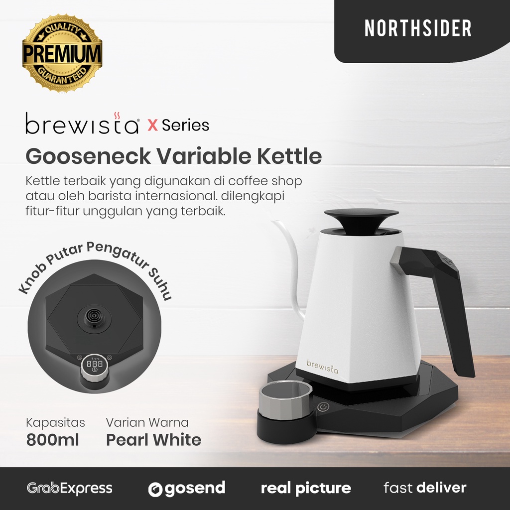 BREWISTA X SERIES GOOSENECK VARIABLE KETTLE 800ML 5th GENERATION