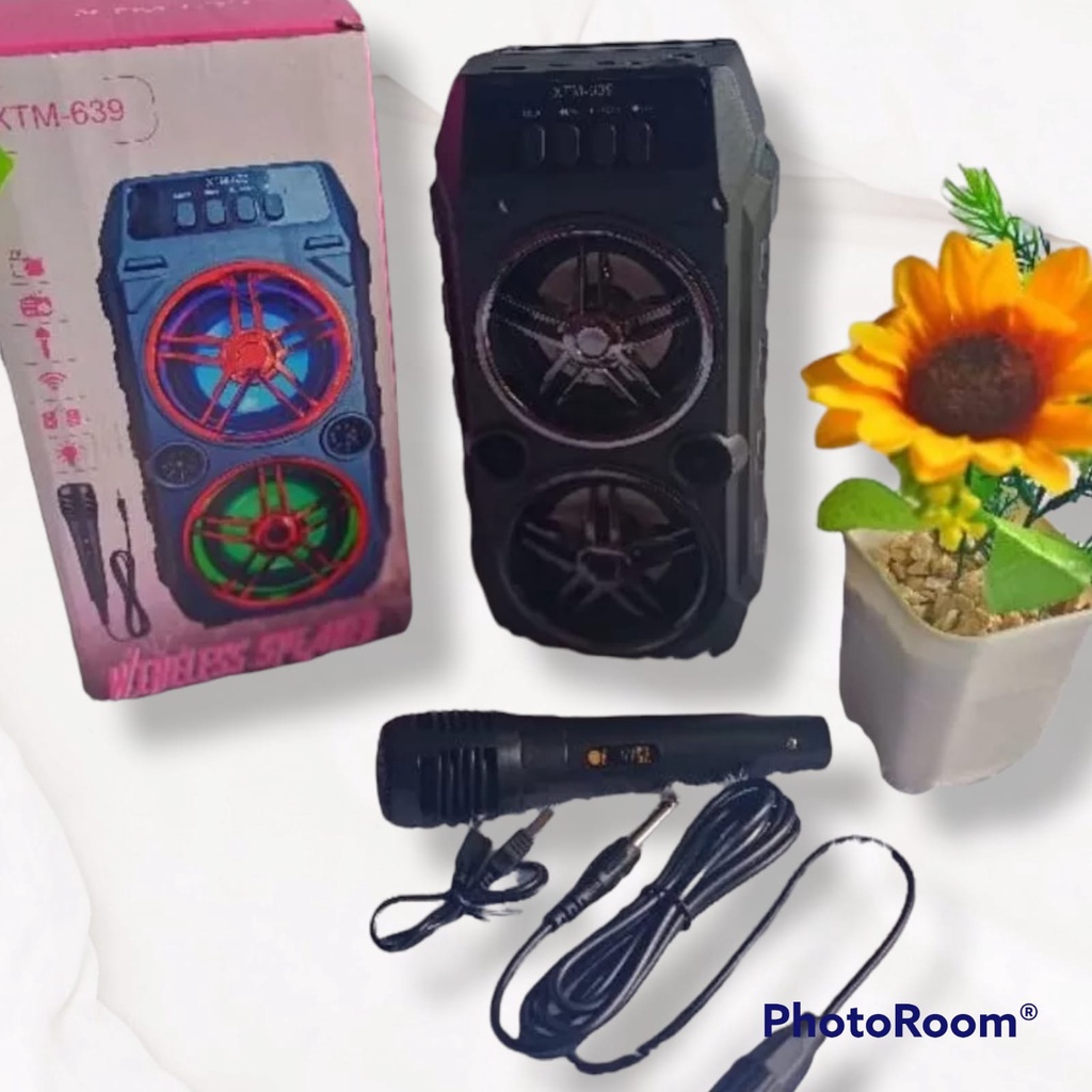 SPEAKER KARAOKE BLUETOOTH XTM 639 - SPEAKER LED GRATIS MIC