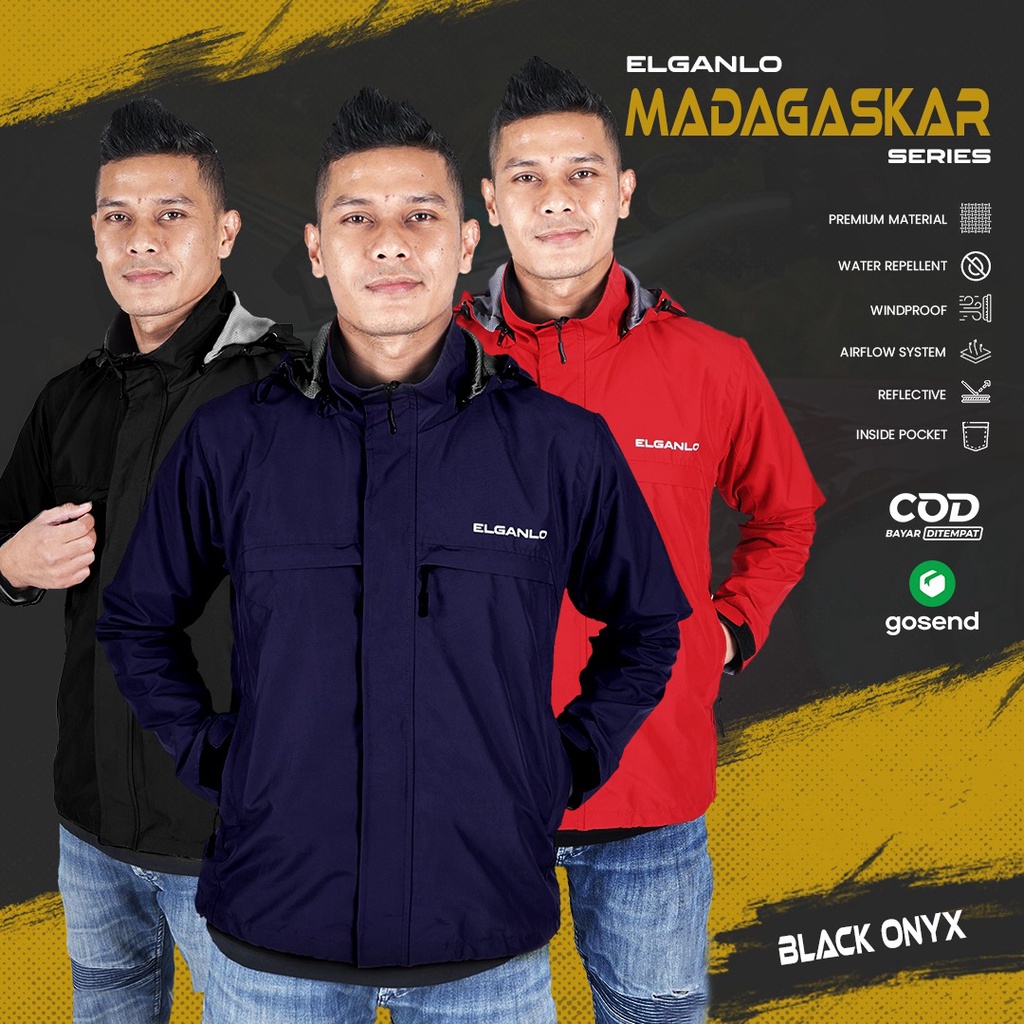 Jaket Pria Harian Parasut Hoodie bisa lepas pasang Jaket Touring Jaket Outdoor Jaket Unisex Jaket Co