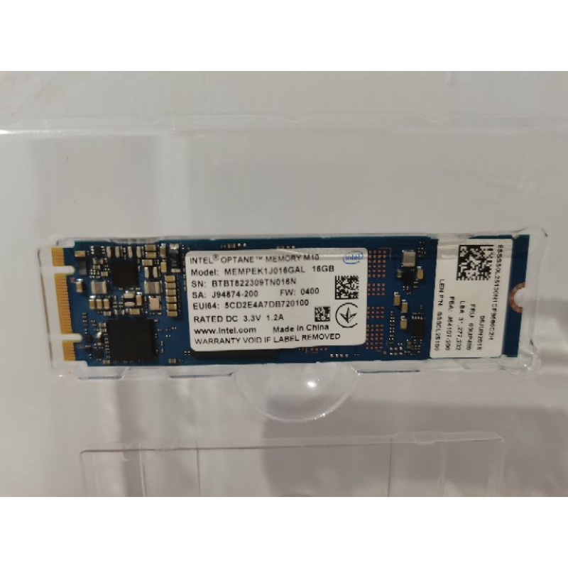 Intel® Optane™ Memory M10 16GB PCIe NVMe 3.0 x2 (Second)