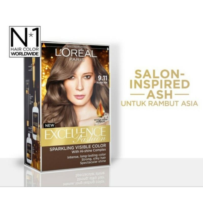 Loreal Paris Excellence Fashion 9.11 Cat Rambut - SILVER ASH ABU