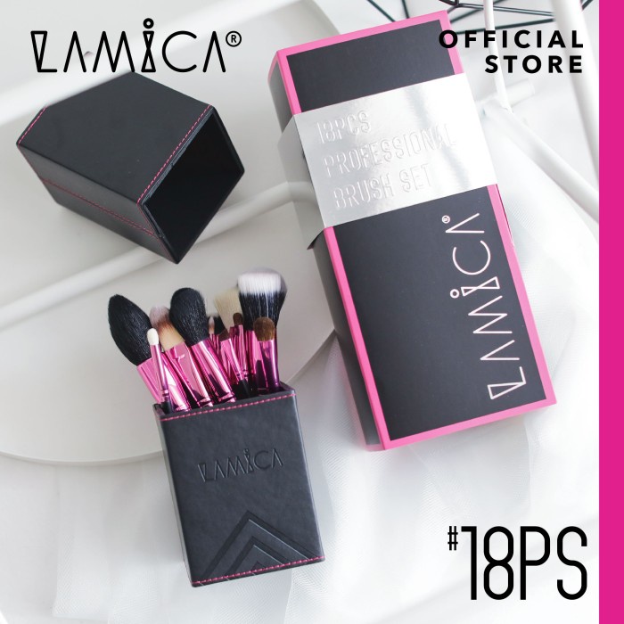 Brush-Make-Up- Lamica Professional Set 18Pcs - Makeup Brush / Kuas Makeup -Make-Up-Brush.