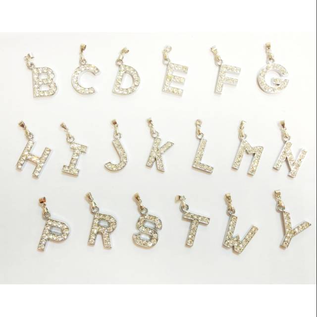 Aksesoris kalung rantai liontin inisial huruf