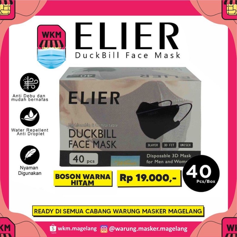 MASKER DUCKBILL ELIER by BOSON ISI 40PCS