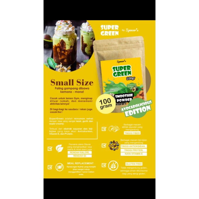 

SuperGreen Smoothies by Spencer's indonesia(Avocadolicious 100gram)