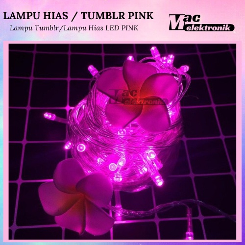 LAMPU HIAS WARNA PINK LAMPU TUMBLR/LAMPU NATAL/LAMPU LED WARNA PINK UKURAN KURANG LEBIH 10 METER 100 LED DAN ADA SAMBUNGAN