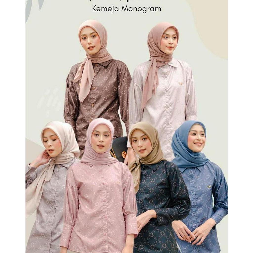 KEMEJA MOTIF MONOGRAM BY MYLADY ORIGINAL