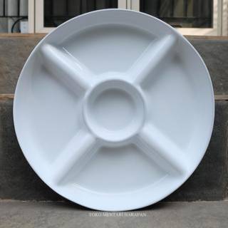 Piring saji sekat keramik putih party plate porcelain Piring saji sekat keramik putih party plate porcelain