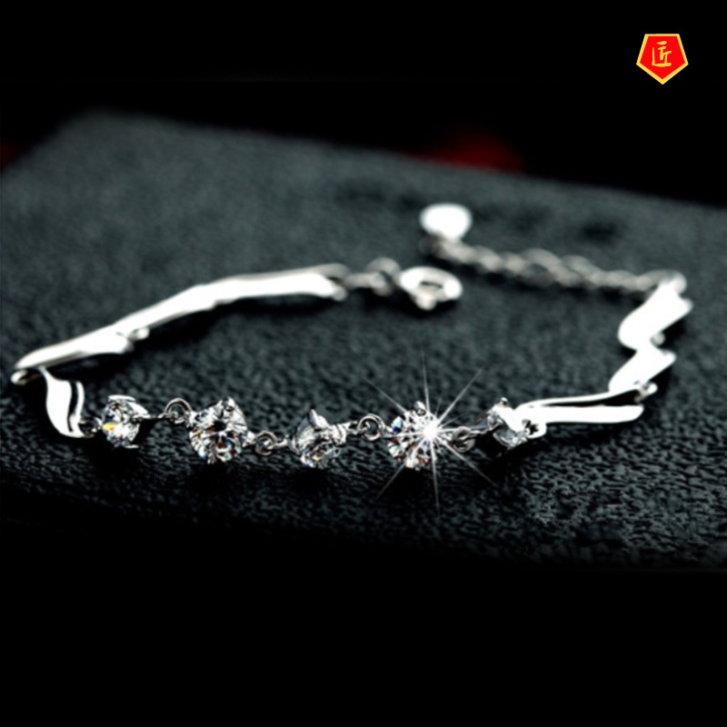 [Ready Stock]Fashion Elegant 925 Silver Diamond Bracelet