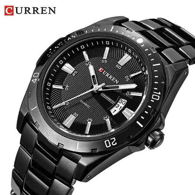 CURREN 8110 Jam Tangan Pria Analog Stainless Steel Chronograph Aktif WATCHKITE WKOS