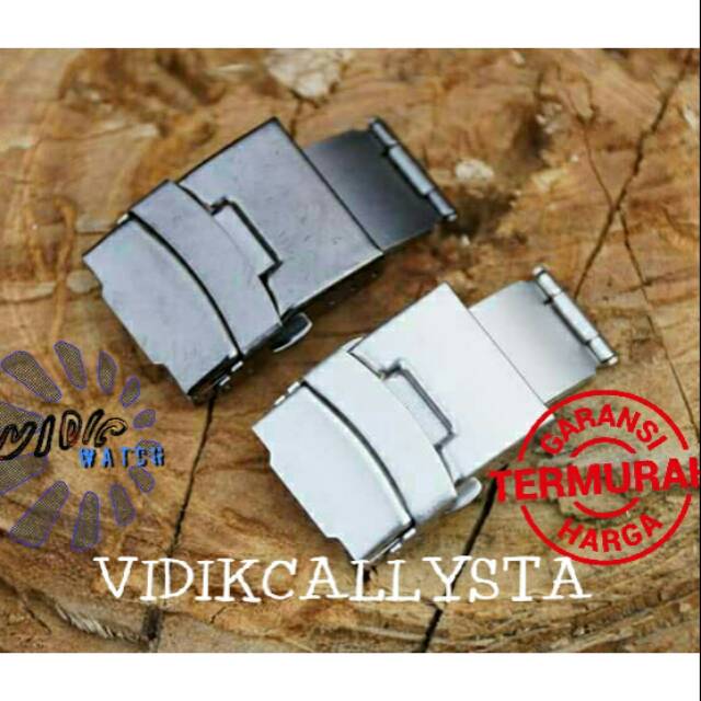 ENGSEL PENGUNCI PENGAIT BUCKLE TALI JAM TANGAN RANTAI STAINLESS 18 20 22 24