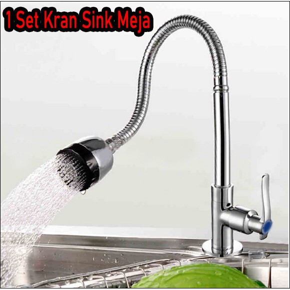 Kran Sink Meja Keran Angsa Cuci Piring Kran Sink Flexible 2 Mode