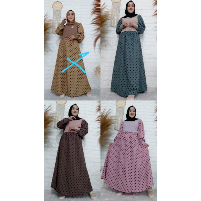 gamis rajut kombinasi