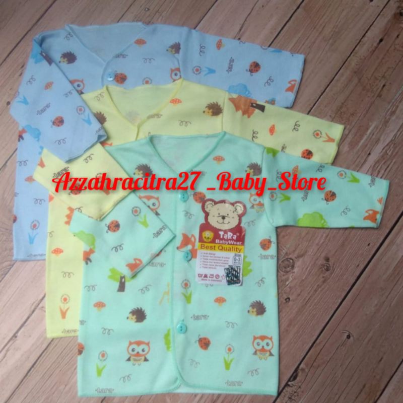 3PC  Baju Bayi Tara Necci Lengan Panjang Warna Ukuran Newborn SNI