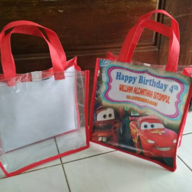 

Tas souvenir ultah anak model kotak safa full mika