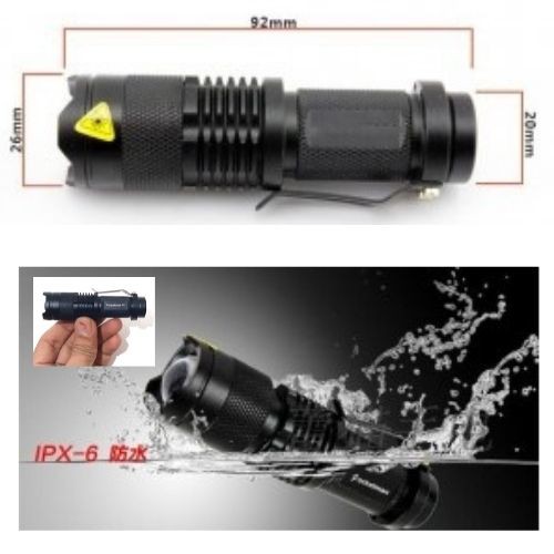 Lampu Senter Pocket P1 LED 2000 Lumens Zoom Sepeda 3 Mode 111107