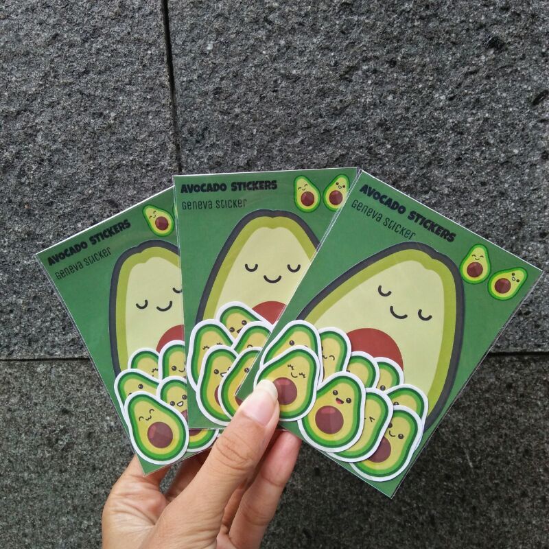 

10pcs stiker avocado stiker buah dekorasi lucu