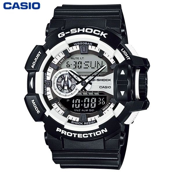 JAM TANGAN PRIA CASIO G-SHOCK GA-400-1A ORIGINAL - GSHOCK GA400 HITAM PUTIH