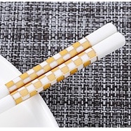 H 691 SUMPIT KERAMIK UNIK CLASSIC LES EMAS POLOS PUTIH CHOPSTICK KEREN-GOLD SQUARE