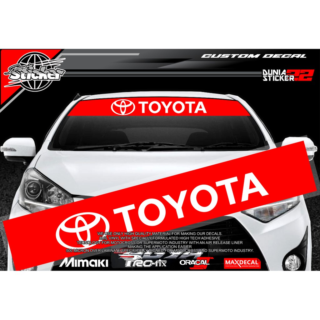 Stiker Kaca Depan Belakang Mobil TOYOTA / AVANZA / XENIA / YARIS / AGYA / DLL - DS22