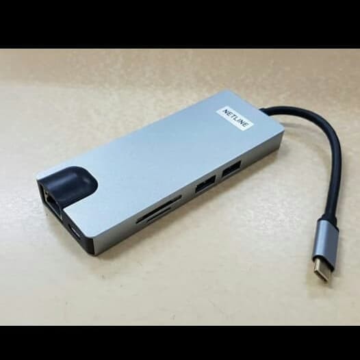 Netline Type c To Hdmi Vga Lan 8in1 - Converter Usb C To Vga Hdmi Lan