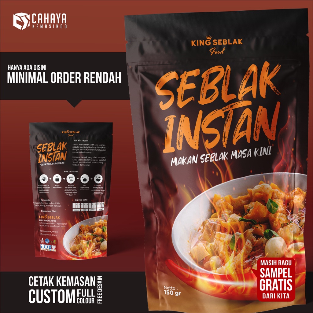 Jual Standing Pouch Cetak Kemasan Makanan Snack Kemasan Masker Organik