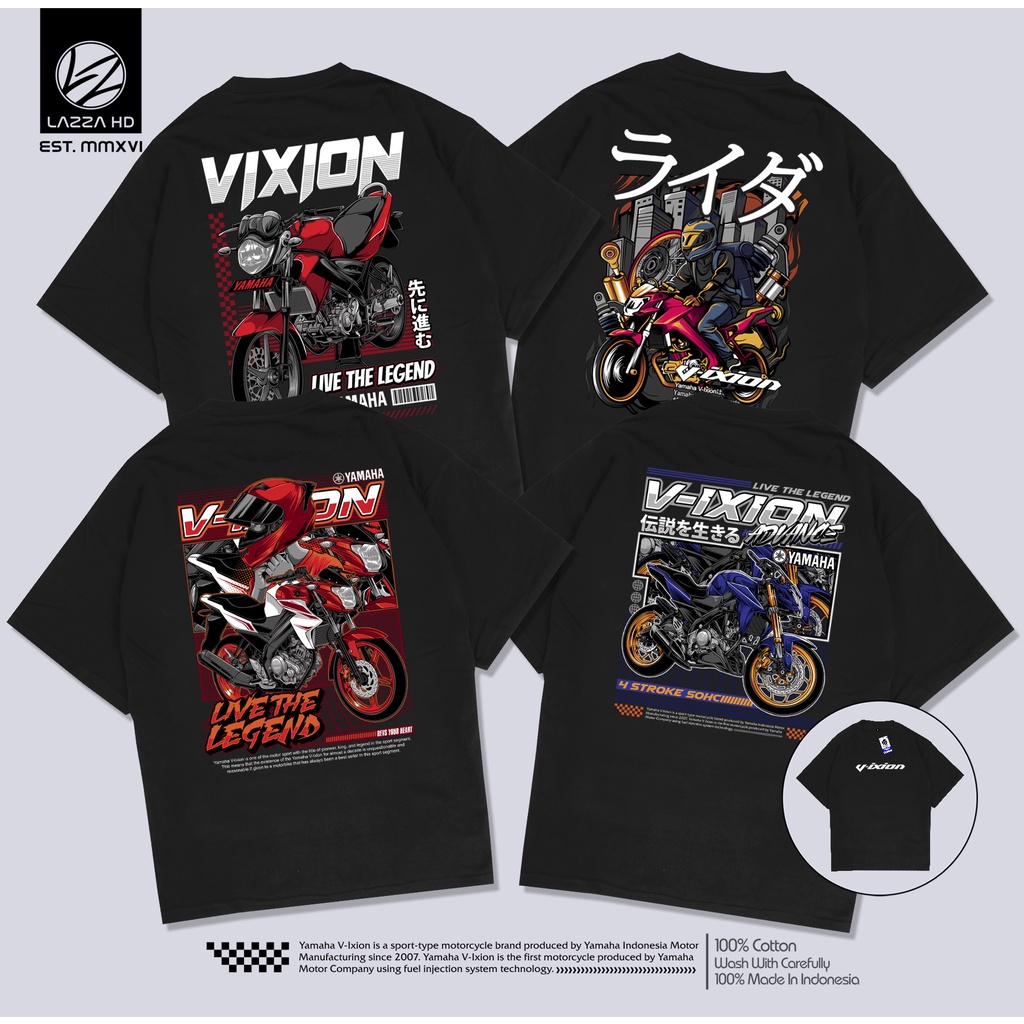 Kaos Baju Distro VIXION ADVANCE VIXION OLD LIVE THE LEGEND YAMAHA KAOS PRIA SUNMORI RIDER VIXION JAP