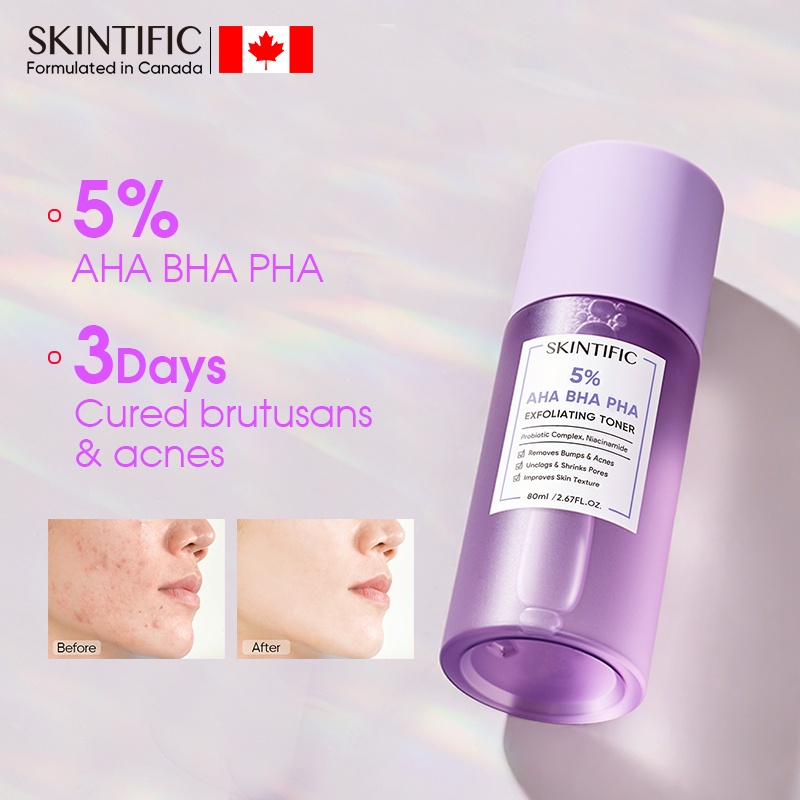 Skintific 5% AHA BHA PHA Exfoliating Toner 80ml