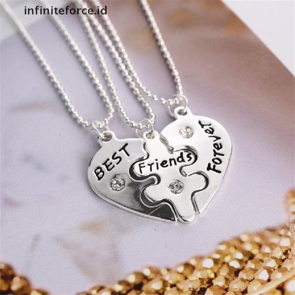 Kalung Persahabatan Dengan Liontin Bentuk Hati Motif Tulisan Best Friends