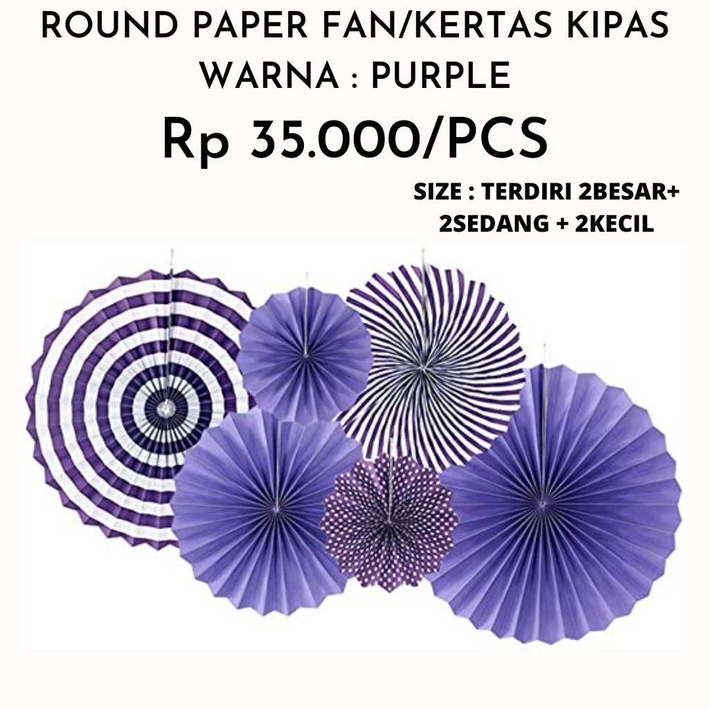 

[DIJAMIN MURAH] KIPAS KERTAS UNTUK DEKOR PESTA ISI 6PCS UKURAN & MOTIF BERAGAM DALAM 1 PAK NYA