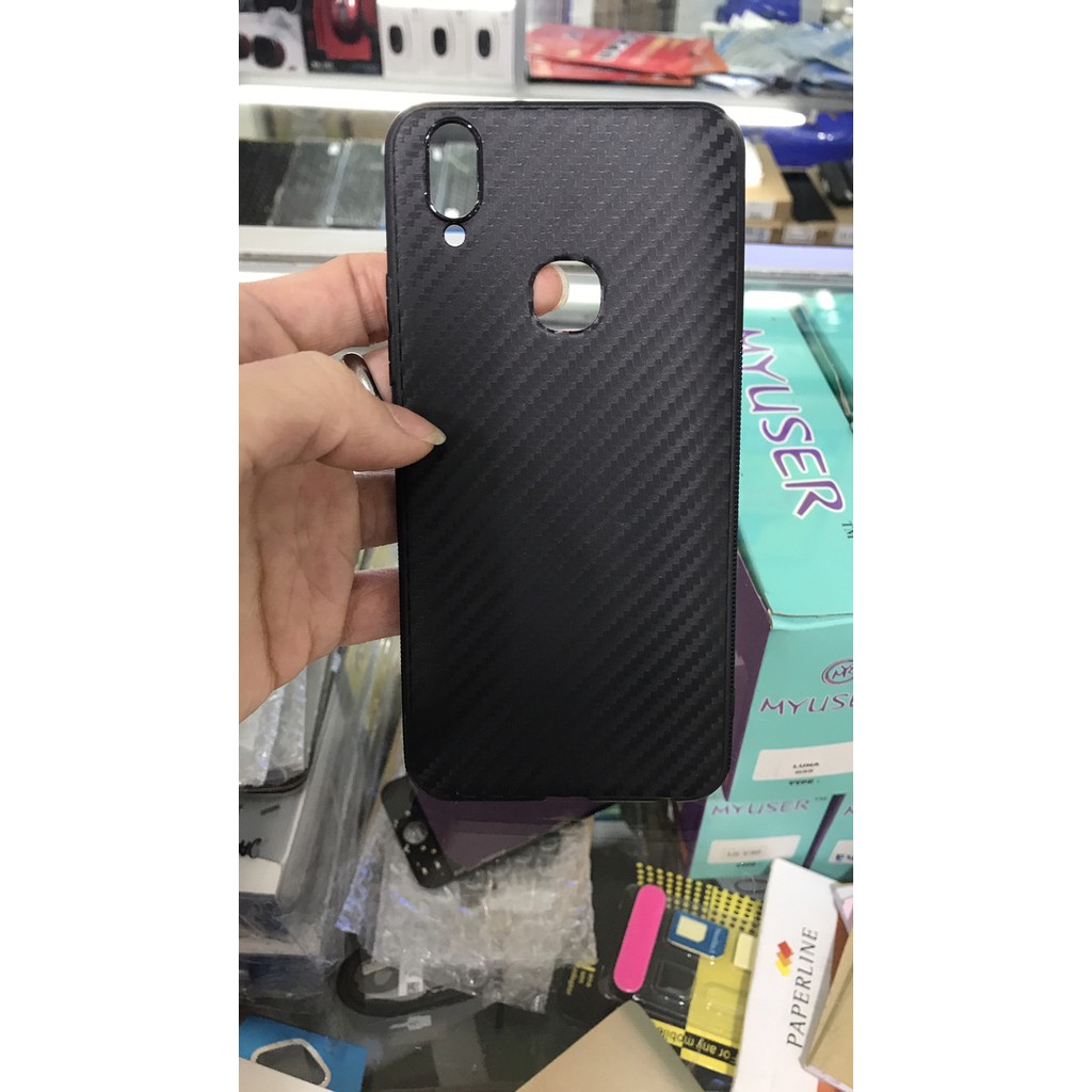 Slim case carbon anti panas black for vivo v9