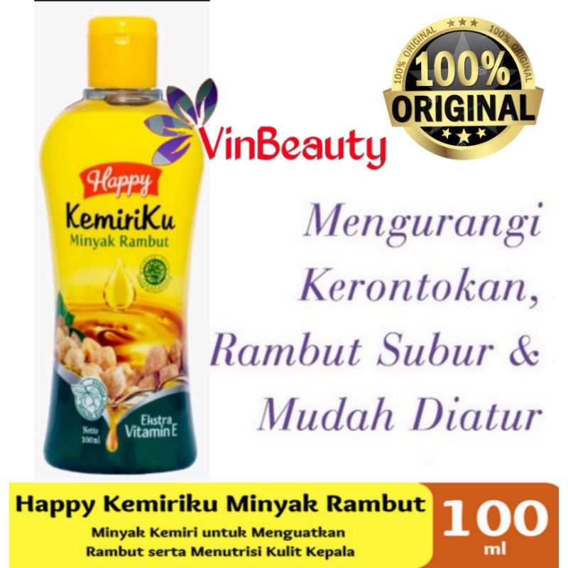 ORIGINAL HAPPY KEMIRIKU MINYAK RAMBUT 100 ML / MINYAK RAMBUT KEMIRIKU