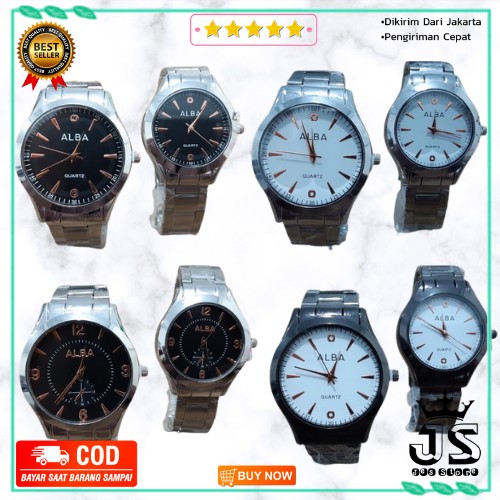 Jam Tangan Pria Wanita Couple Alba Tali Rantai