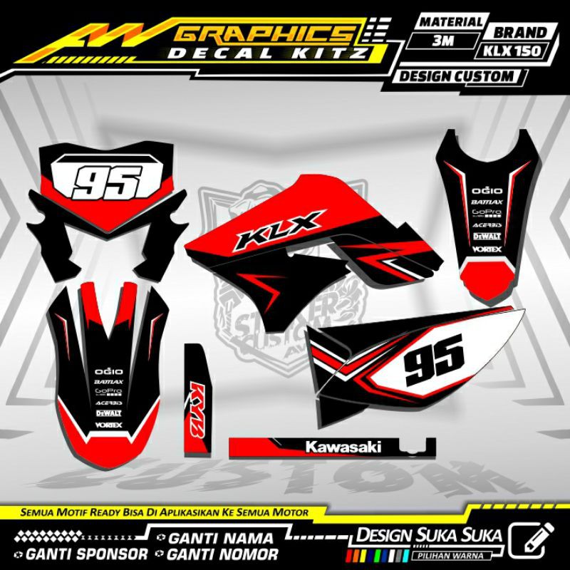DECAL STIKER KLX 150 LAMA - KLX OLD - KLX LAMA DESAIN CUSTOM
