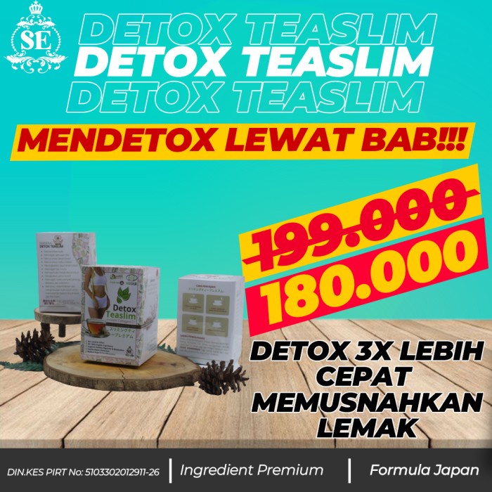 

ORIGINAL MURAH Teaslim Detox With Collagen SE Herbal Slimming Tea formula Salmon Fish