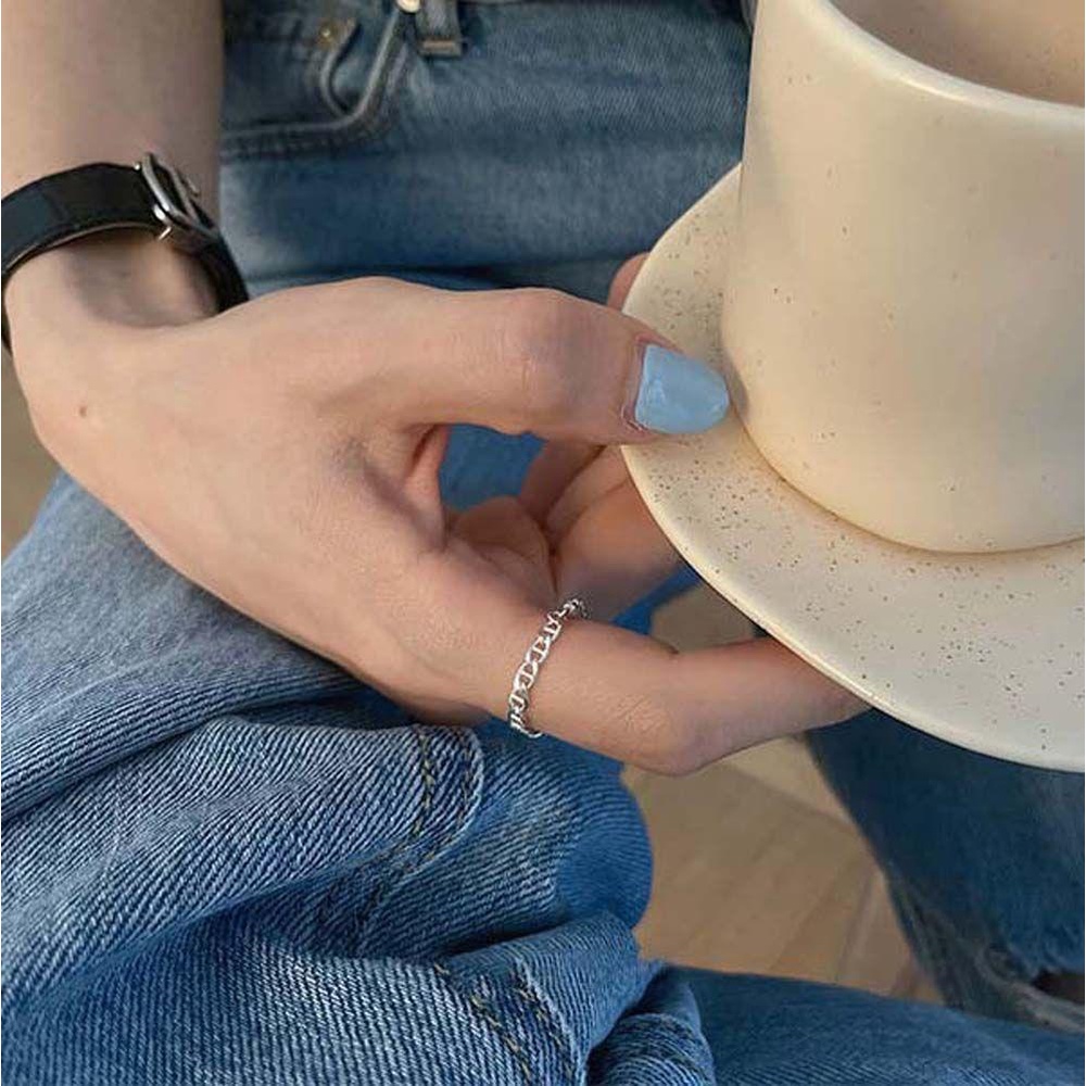 Mxbeauty Cincin Berkilau Pesona Temperamen Rantai band Manis Rantai rings Lady Korea Style Ring