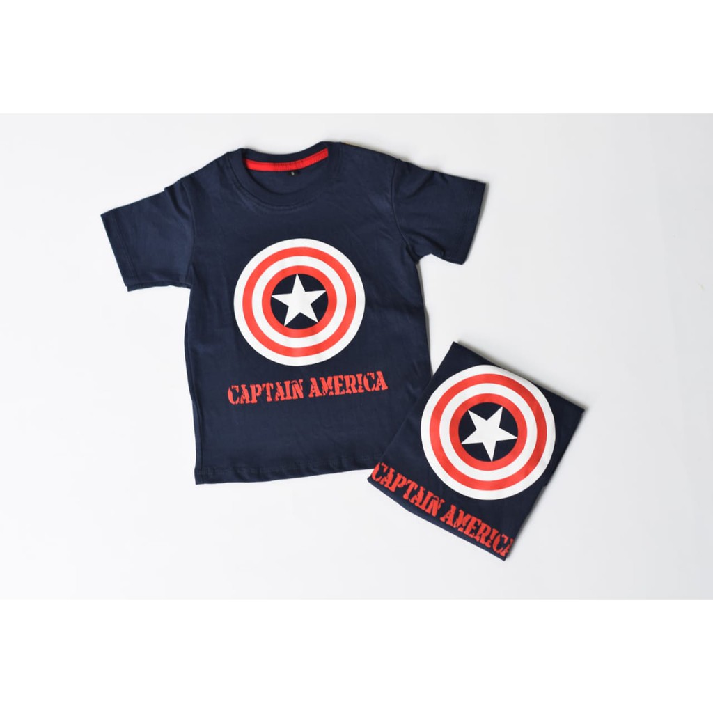 [BISA COD] KAOS ANAK SUPERHERO KAPTEN AMERIKA NAVY GROSIR BAJU ANAK DISTRO MURAH-1