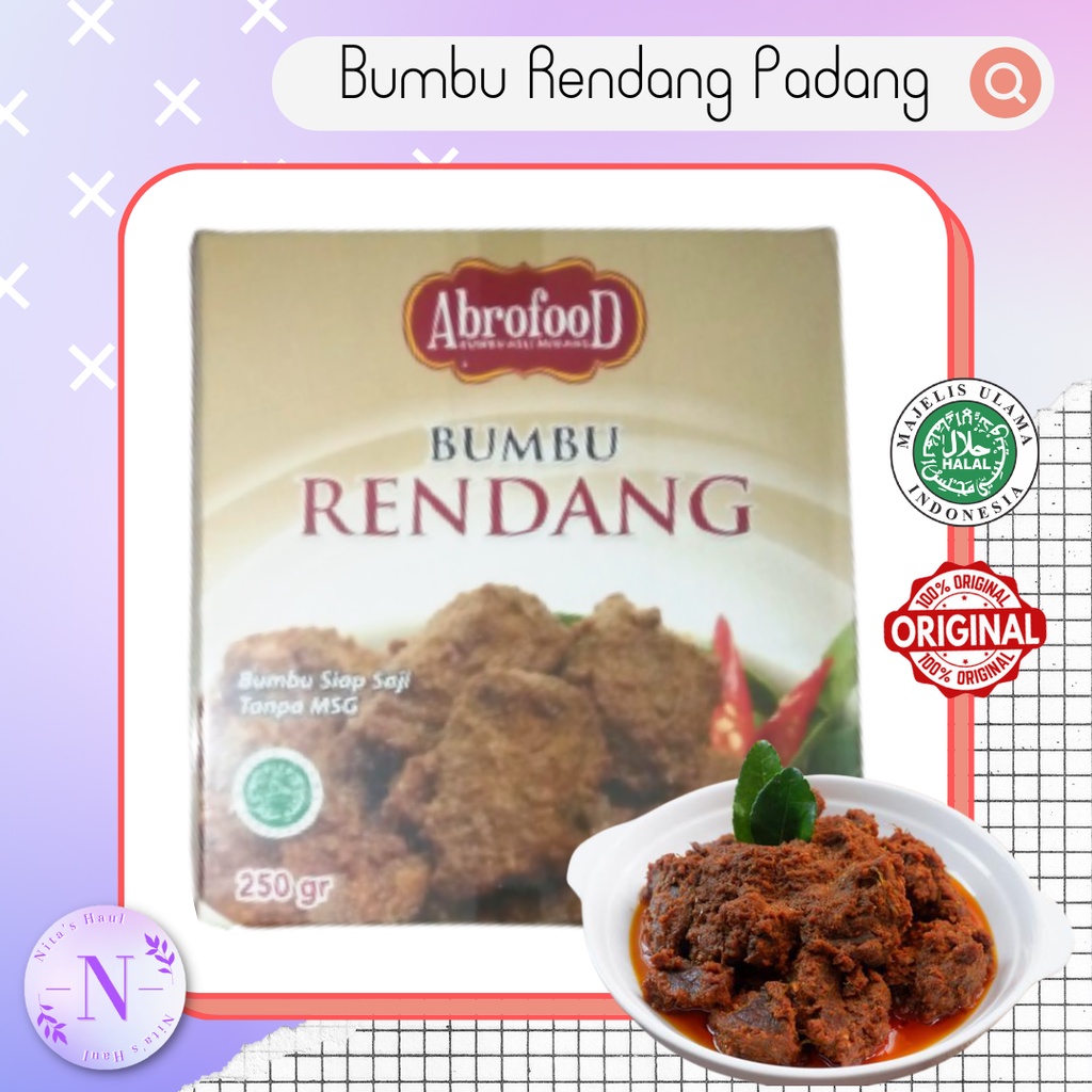 

Bumbu Rendang Instan Minang Asli Abrofood Hanya Tambah Santan