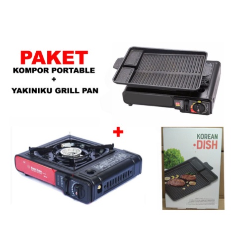 PAKET KOMPOR PORTABLE BBQ YAKINIKU GRILL PAN