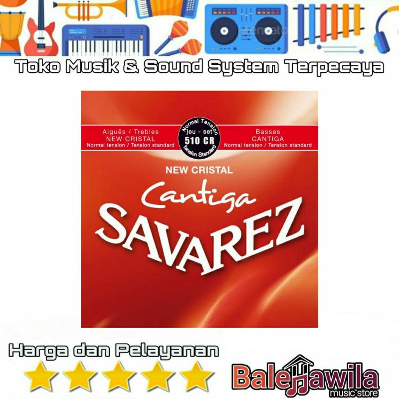 Senar Savarez 510 CR New Cristal Cantiga Senar Gitar Classic Normal Tension