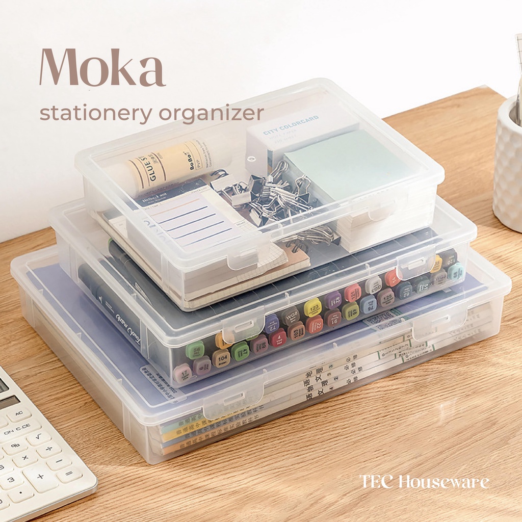 【IKONE】MOKA Stationery Organizer Tempat Penyimpanan Alat Buku Tulis Kotak Buku Kotak Stationery Pen Pensil Storage Organiser Kotak Penyimpanan Dokumen Berkas Kertas