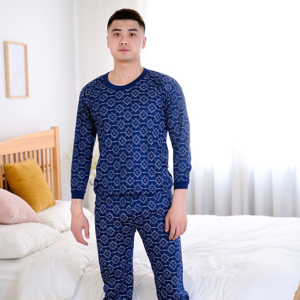 > celana panjang Qiu Yi pria paruh baya dan lanjut usia pakaian dalam termal sweter kerah tinggi ren