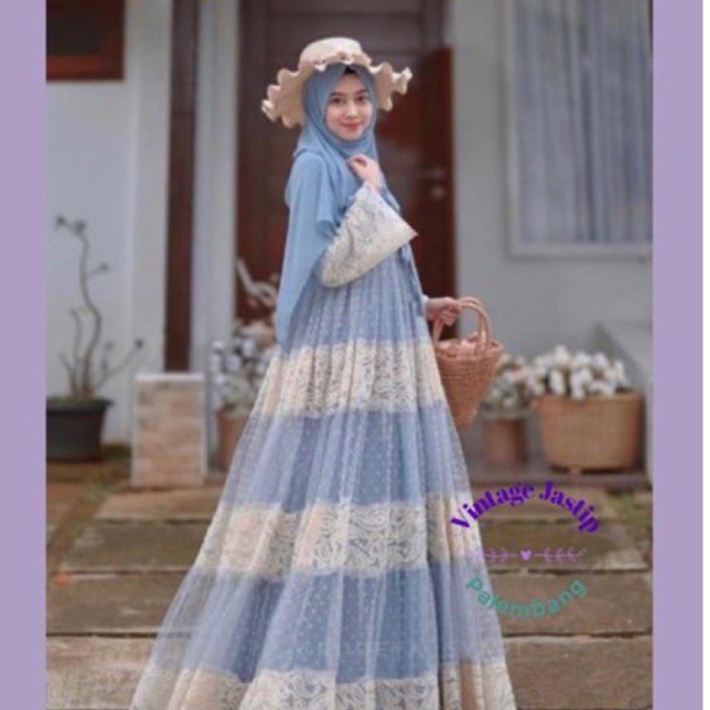 Nayla Dress Sky Blue by Rudeya Syarii ( down payment )