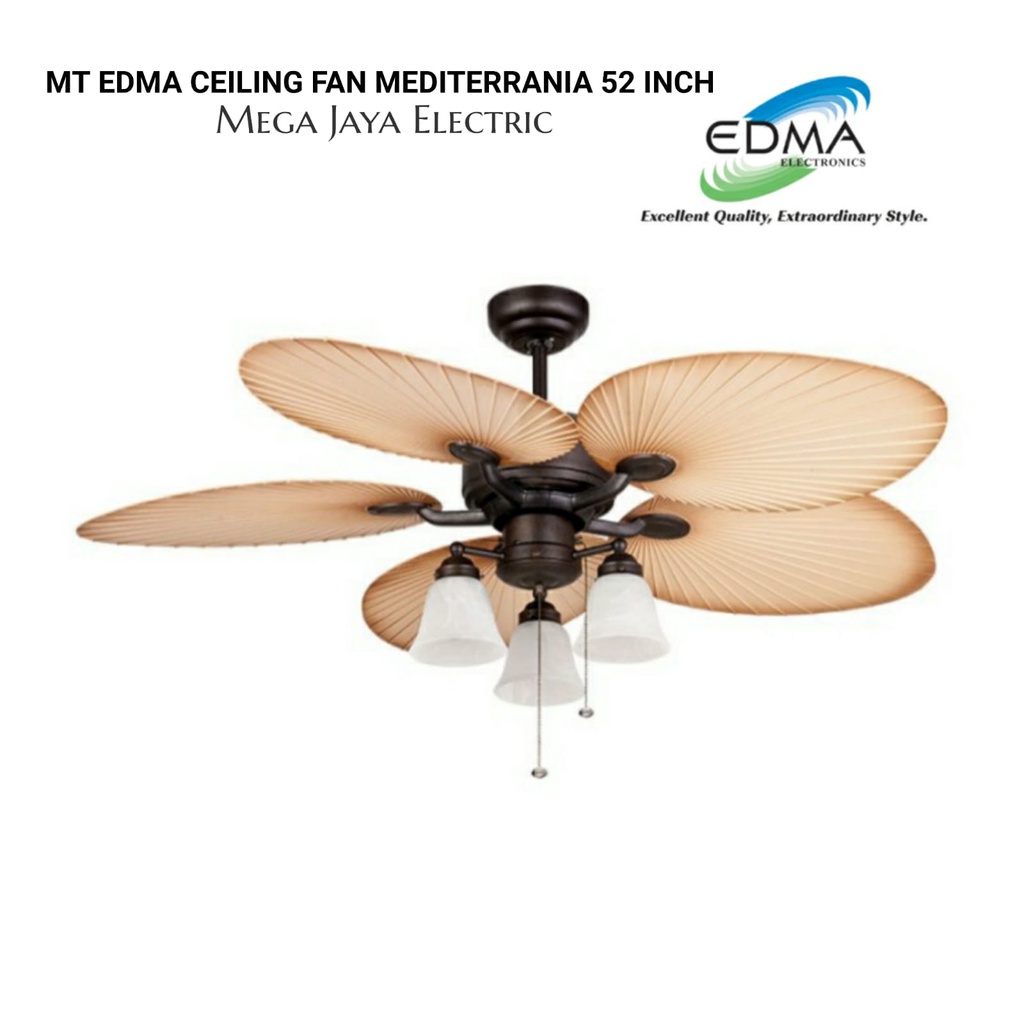 MT EDMA CEILING FAN MEDITERRANIA 52 INCH / KIPAS LAMPU AC MOTOR