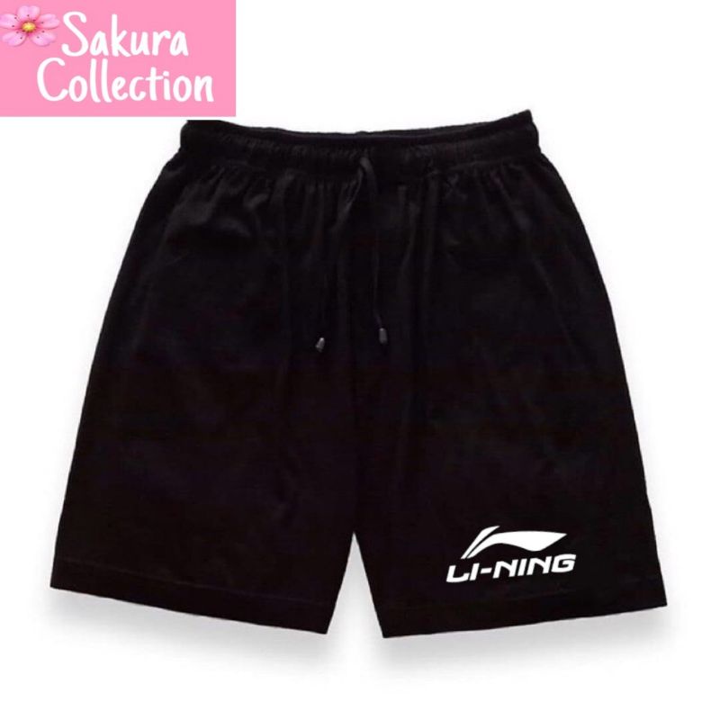 Celana Boxer LINING LOGO Pria Wanita Dewasa / Celana Pendek / shortpaints / CELANA OLAHRAGA / Celana Basket