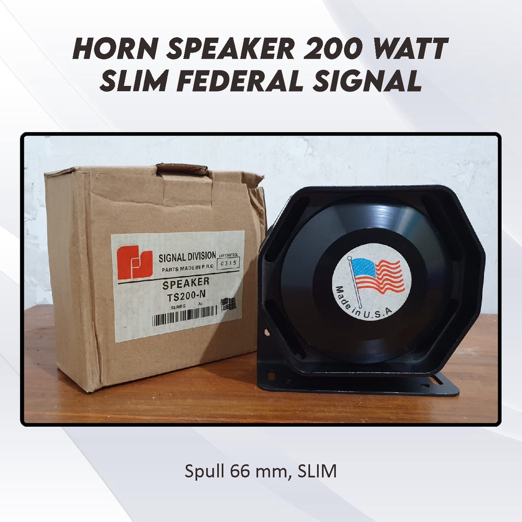 Federal Signal Original Toa Speaker Slim 200w TS200n patwal sirene Toa Sirine Tipis Klakson speaker Toa Polisi 200 watt magnet besar SERINE Horn 200 100 w wat Federal signal spull 66 mm untuk SENKEN LANDUN WHELEN Patwal murni untuk Ambulance Paspamres Res